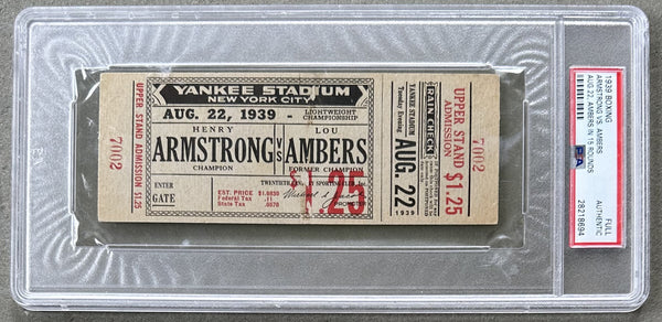 ARMSTRONG, HENRY-LOU AMBERS FULL TICKET (1939-PSA/DNA-FULL AUTHENTIC)