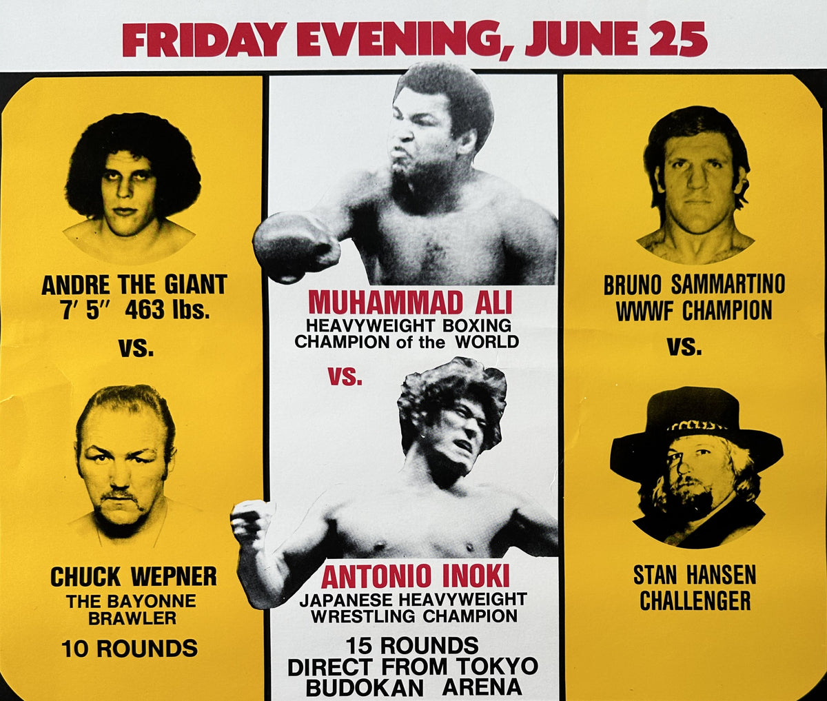 ANDRE THE GIANT-CHUCK WEPNER-BRUNO SAMMARTINO-STAN HANSEN ON SITE