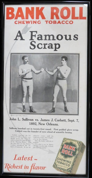 SULLIVAN, JOHN L.-JAMES J. CORBETT COMMEMORATIVE ADVERTISING POSTER (1922)