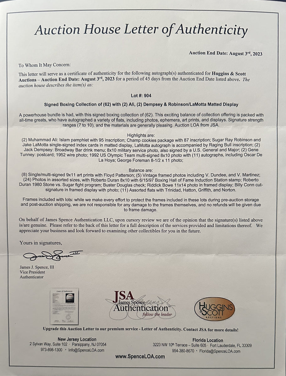 BARKLEY, IRAN SIGNED BOXING HALL OF FAME PHOTO (JSA) – JO