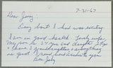JEBY, BEN SIGNED & INSCRIBED INDEX CARD