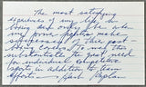 KAPLAN, HANK SIGNED INDEX CARD
