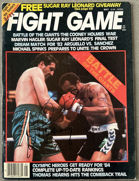 COONEY, GERRY-KEN NORTON SIGNED FIGHT GAME MAGAZINE (1982-SIGNED BY COONEY & NORTON-JSA)