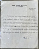 PARKER, DAN SIGNED LETTER TO EX FIGHTER FRED SADDY (1956)