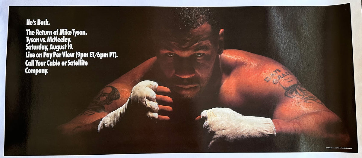 MIKE TYSON Vs.Mcneeley Affiche 1995 Lutte Après Prison / Original