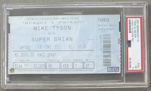 TYSON, MIKE-BRIAN NIELSEN ON SITE FULL TICKET (2001-PSA/DNA EX 5)