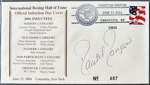 ZARAGOZA, DANIEL SIGNED BOXING HALL OF FAME FIRST DAY ENVELOPE (2004)