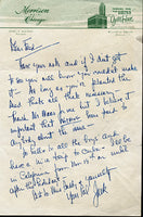 DEMPSEY, JACK HAND WRITTEN & SIGNED LETTER (TO OPPONENT FRED SADDY)