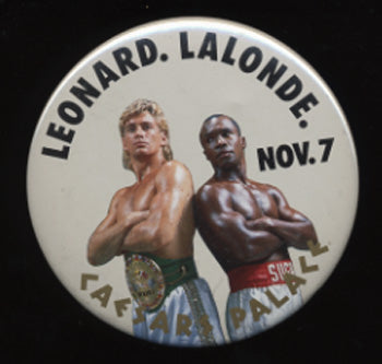 LEONARD, SUGAR RAY-DONNY LALONDE SOUVENIR PIN (1988)