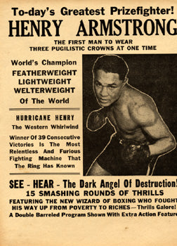ARMSTRONG, HENRY FIGHT FILM BROADSIDE