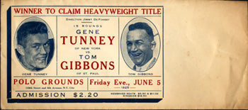 TUNNEY, GENE-TOMMY GIBBONS FIGHT ENVELOPE (1925)