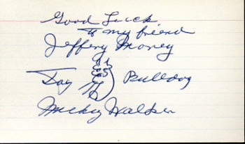 WALKER, MICKEY INK SIGNED INDEX CARD