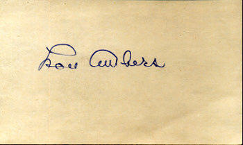 AMBERS, LOU SIGNED INDEX CARD