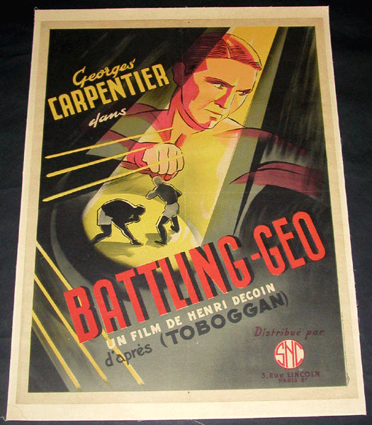 CARPENTIER, GEORGES FILM POSTER FOR "BATTLING GEO" (1933)