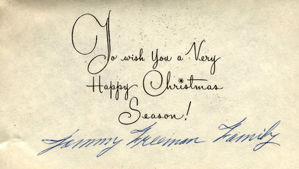 FREEMAN, TOMMY SIGNED CHRISTMAS CARD