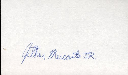MERCANTE, JR., ARTHUR SIGNED INDEX CARD