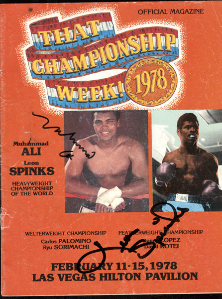 Ali,Muhammad Official Program Against Spinks I Signed by Both Fighters