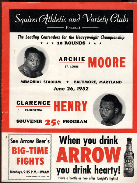 MOORE, ARCHIE-CLARENCE HENRY OFFICIAL PROGRAM (1952)