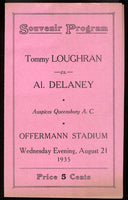 LOUGHRAN, TOMMY-AL DELANEY OFFICIAL PROGRAM (1935)