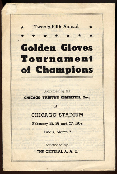 CHICAGO GOLDEN GLOVES PROGRAM (1952)