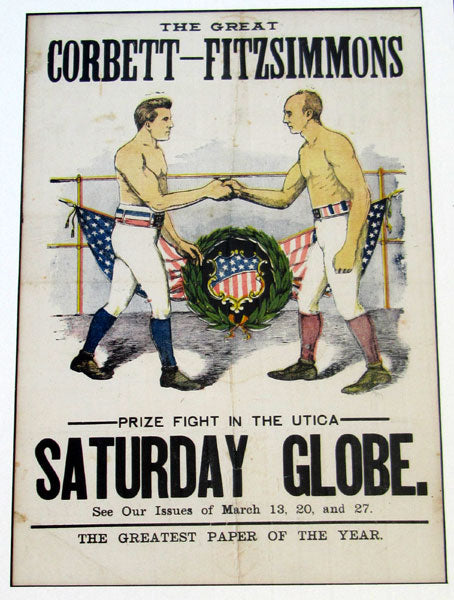 FITZSIMMONS, ROBERT-JAMES J.CORBETT ORIGINAL PRE FIGHT POSTER (1897)