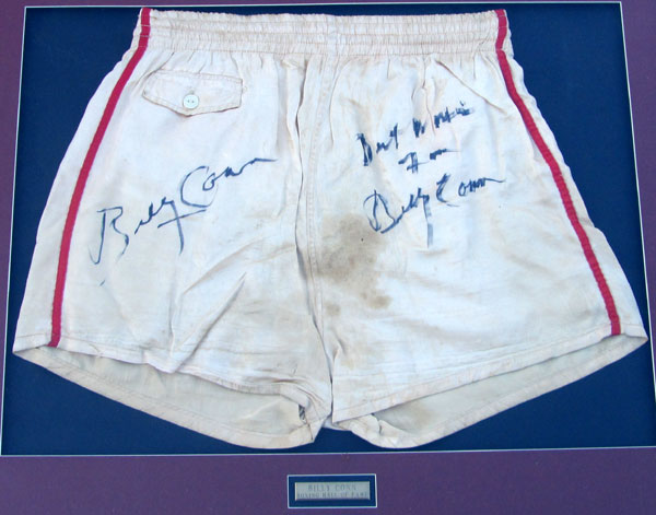 CONN, BILLY SIGNED FIGHT WORN TRUNKS