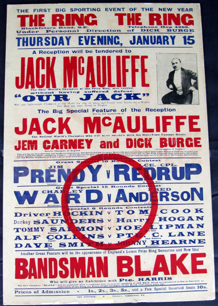 MCAULIFFE, JACK APPEARANCE & EXHIBITION POSTER (1914)