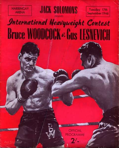 LESNEVICH, GUS-BRUCE WOODCOCK OFFICIAL PROGRAM (1946)