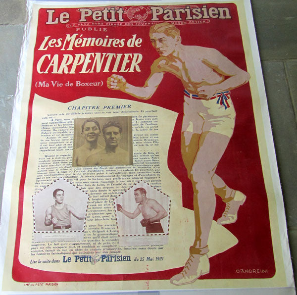 CARPENTIER, GEORGES PROMOTIONAL BOOK POSTER (1921)