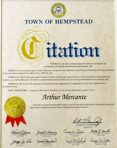 MERCANTE, ARTHUR TOWN OF HEMPSTEAD CITATION (1998)