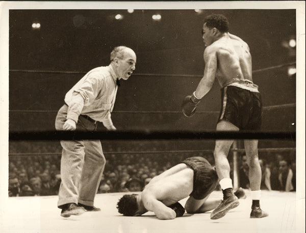 ARMSTRONG, HENRY-PEDRO MONTANEZ WIRE PHOTO (1940-8TH ROUND)