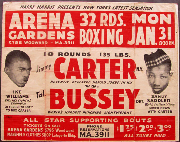 CARTER, JIMMY-TALMADGE BUSSEY ON SITE POSTER (1949)