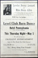 LEONARD, BENNY ON SITE POSTER (1924-NEW YORK BARN DANCE)