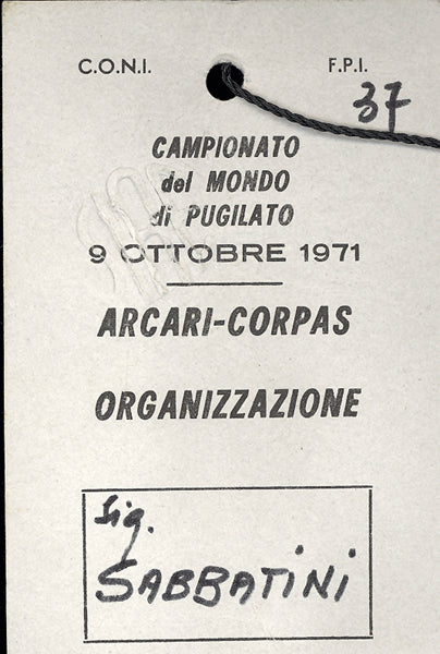 ARCARI, BRUNO-DOMINGO BARRERA CORPAS CREDENTIAL (1971)