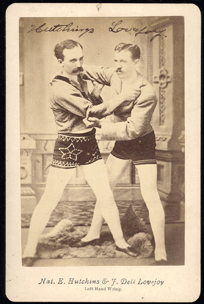 HUTCHINS, NATE & F. DELL LOVEJOY CABINET CARD (WRESTLERS)
