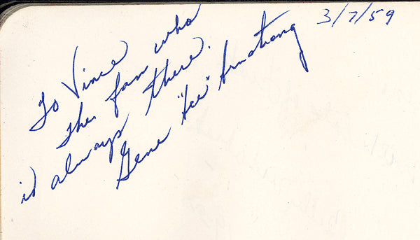 ARMSTRONG, GENE "ACE" INK SIGNED ALBUM PAGE