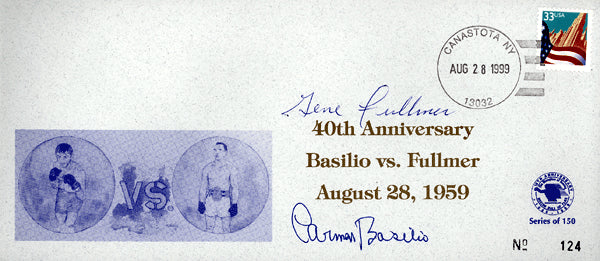 BASILIO, CARMEN & GENE FULLMER SIGNED HALL OF FAME FIRST DAY COVER (1999)