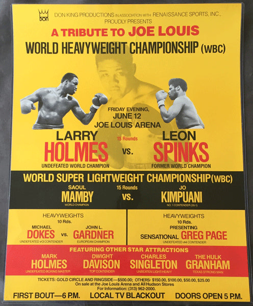 HOLMES, LARRY-LEON SPINKS ON SITE POSTER (1981)
