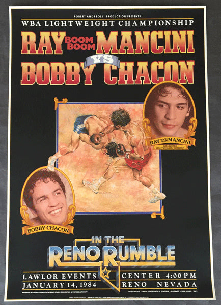 MANCINI, RAY "BOOM BOOM"-BOBBY CHACON ON SITE POSTER (1984)