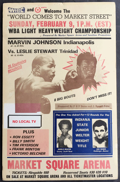 JOHNSON, MARVIN-LESLIE STEWART ON SITE POSTER (1986-JOHNSON WINS TITLE)