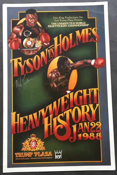 TYSON, MIKE-LARRY HOLMES SIGNED SOUVENIR POSTER (1988-SIGNED BY BOTH)