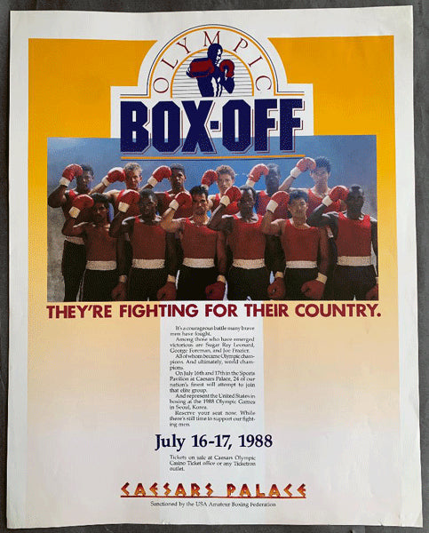 1988 OLYMPIC BOX OFFS ON SITE POSTER (BOWE< MERCER, JONES, JR.)