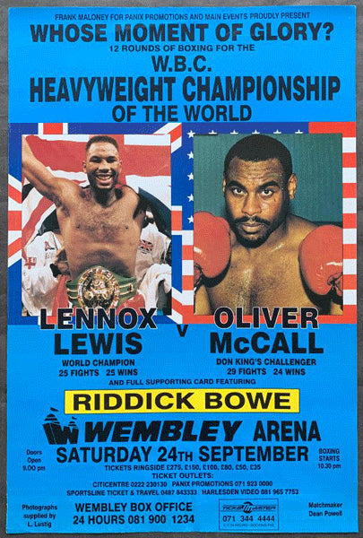 LEWIS, LENNOX-OLIVER MCCALL I ON SITE POSTER (1994)