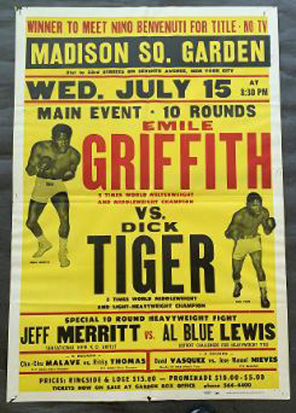 GRIFFITH, EMILE-DICK TIGER ON SITE POSTER (1970)