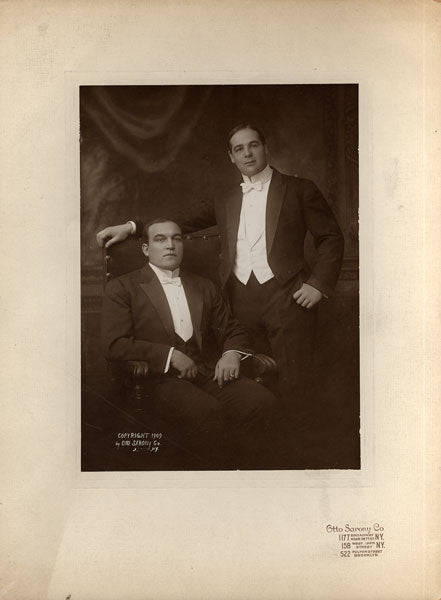 JEFFRIES, JAMES & SAM BERGER ORIGINAL MOUNTED PHOTO (1909)