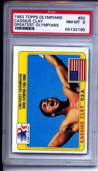 CLAY, CASSIUS 1983 TOPPS OLYMPIANS CARD (PSA/DNA GRADE 8)