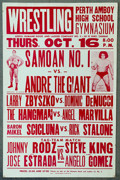 ANDRE THE GIANT-SAMOAN NO. 1 (AFA) ON SITE POSTER (1980)