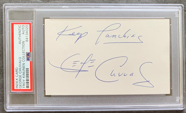 CHUVALO, GEORGE SIGNED INDEX CARD (PSA/DNA)