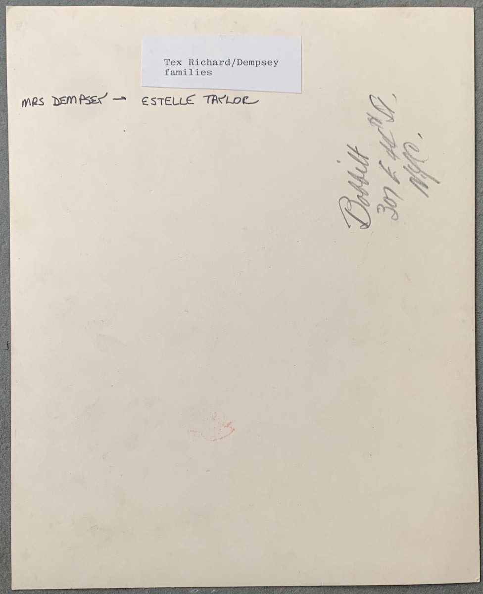 DEMPSEY, JACK \u0026 ESTELLE TAYLOR DEMPSEY \u0026 MR. \u0026 MRS. TEX RICKARD ORIGIN, image size:976x1200