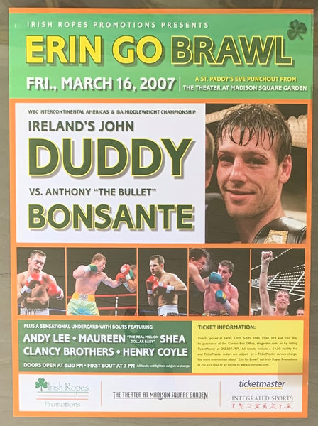 DUDDY, "IRISH" JOHN-ANTHONY BONSANTE ON SITE POSTER (2007)